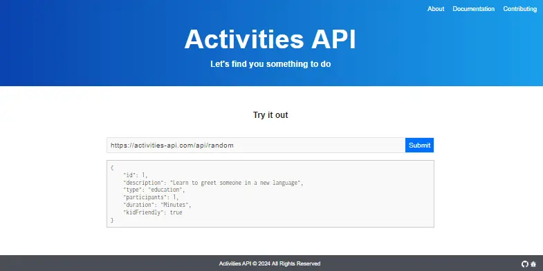 Activities API